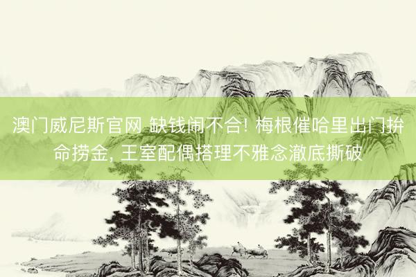 澳门威尼斯官网 缺钱闹不合! 梅根催哈里出门拚命捞金， 王室配偶搭理不雅念澈底撕破