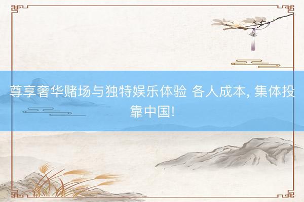 尊享奢华赌场与独特娱乐体验 各人成本, 集体投靠中国!