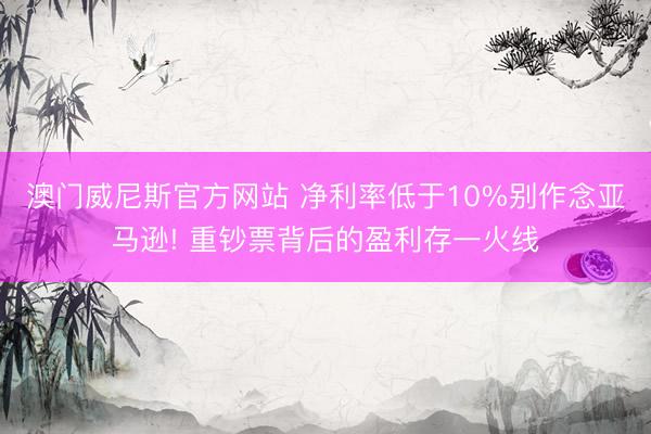澳门威尼斯官方网站 净利率低于10%别作念亚马逊! 重钞票背后的盈利存一火线
