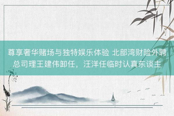 尊享奢华赌场与独特娱乐体验 北部湾财险外聘总司理王建伟卸任,汪洋任临时认真东谈主