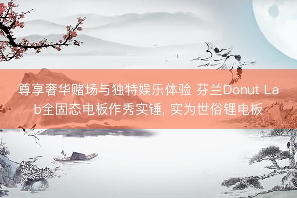 尊享奢华赌场与独特娱乐体验 芬兰Donut Lab全固态电板作秀实锤, 实为世俗锂电板