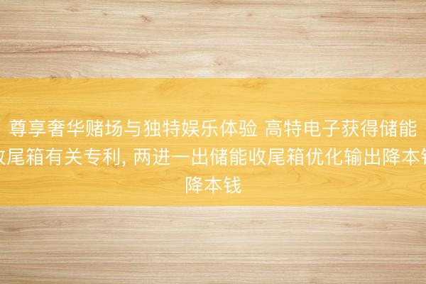 尊享奢华赌场与独特娱乐体验 高特电子获得储能收尾箱有关专利, 两进一出储能收尾箱优化输出降本钱