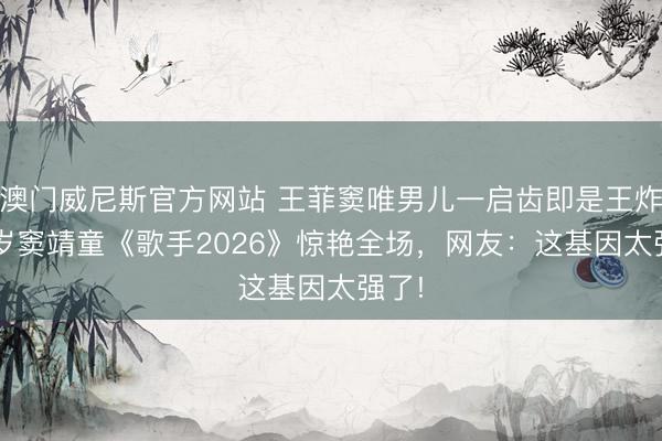澳门威尼斯官方网站 王菲窦唯男儿一启齿即是王炸!29岁窦靖童《歌手2026》惊艳全场，网友：这基因太强了!