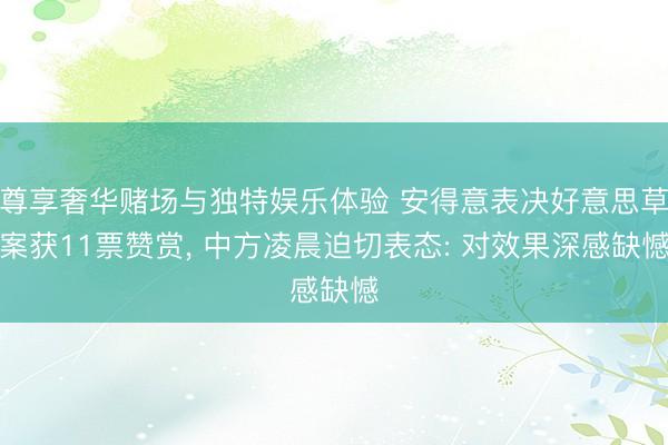 尊享奢华赌场与独特娱乐体验 安得意表决好意思草案获11票赞赏, 中方凌晨迫切表态: 对效果深感缺憾