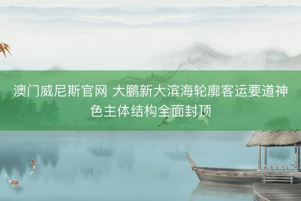 澳门威尼斯官网 大鹏新大滨海轮廓客运要道神色主体结构全面封顶