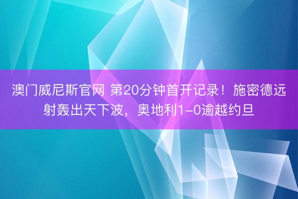 澳门威尼斯官网 第20分钟首开记录！施密德远射轰出天下波，奥地利1-0逾越约旦